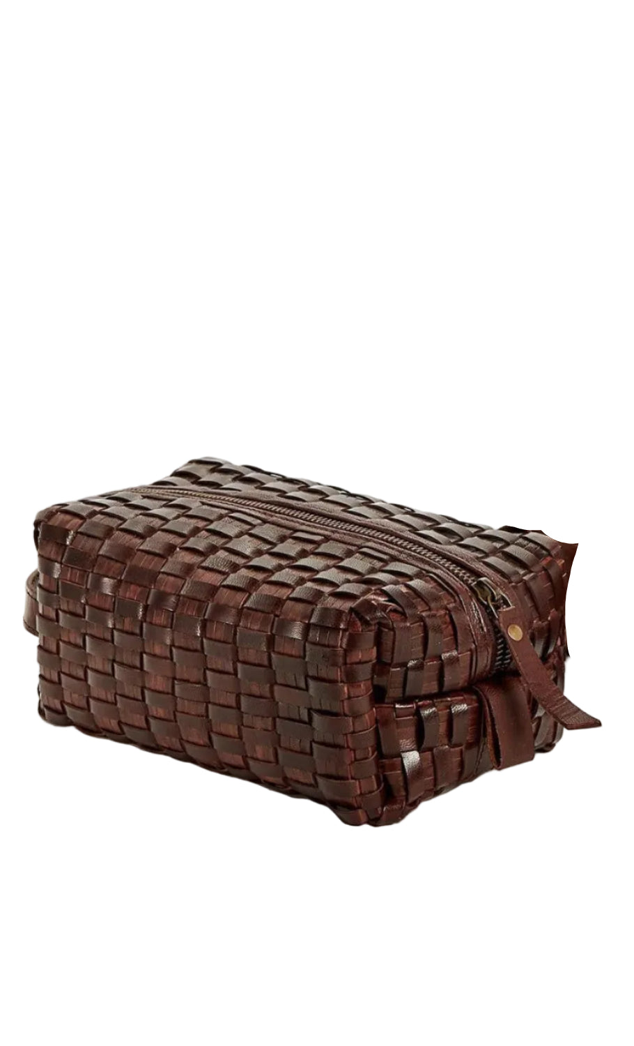 Chestnut Woven Leather Dopp Kit in 2 Patterns