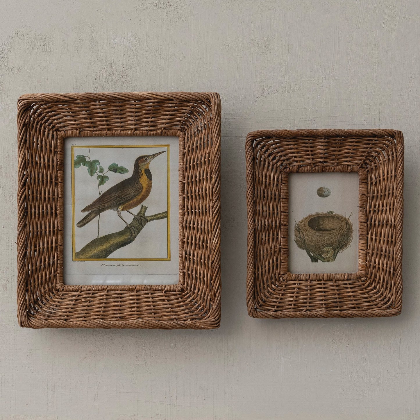 Large Hand-Woven Wicker Photo Frame