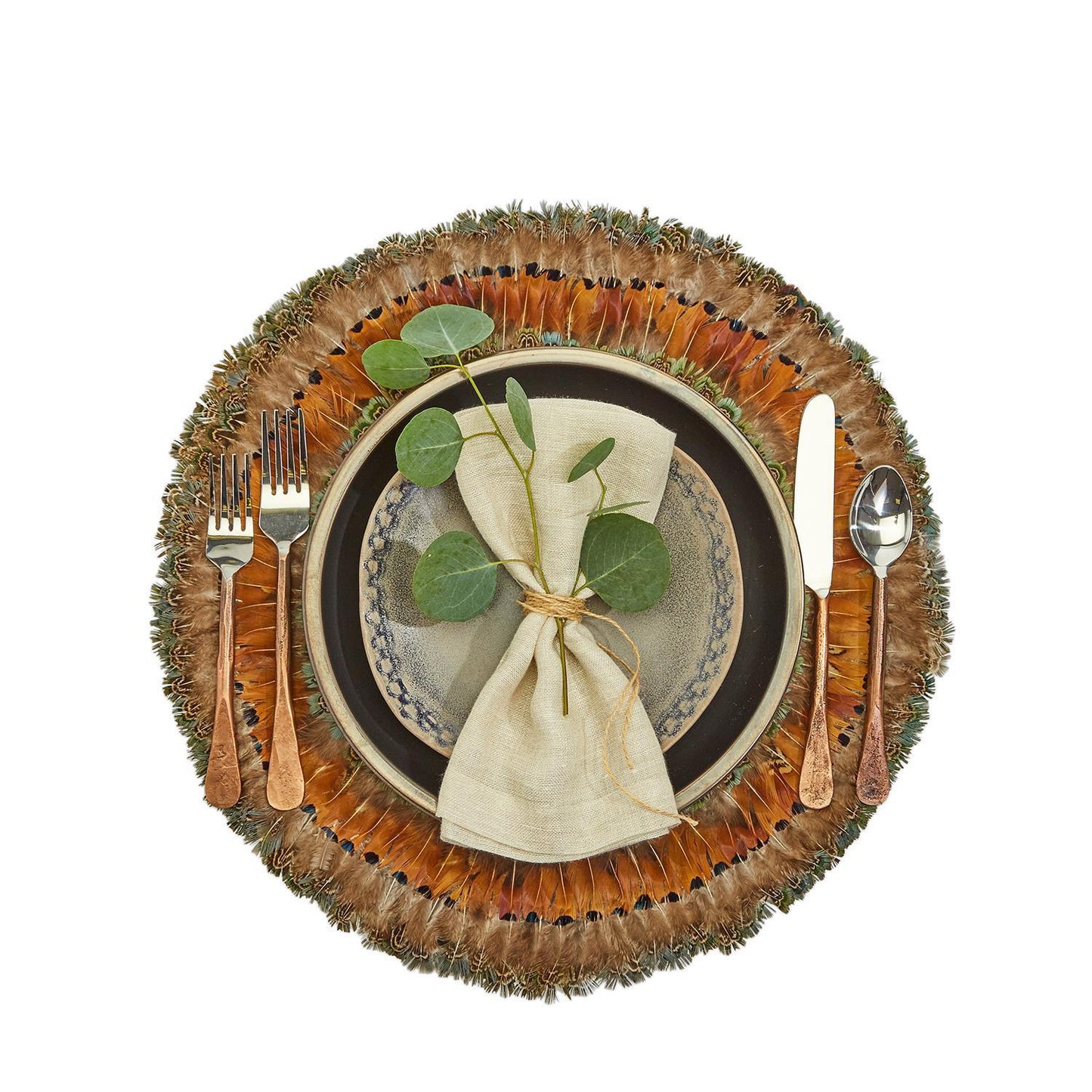 Pheasant Park Set of 6 Round Decorative Mats