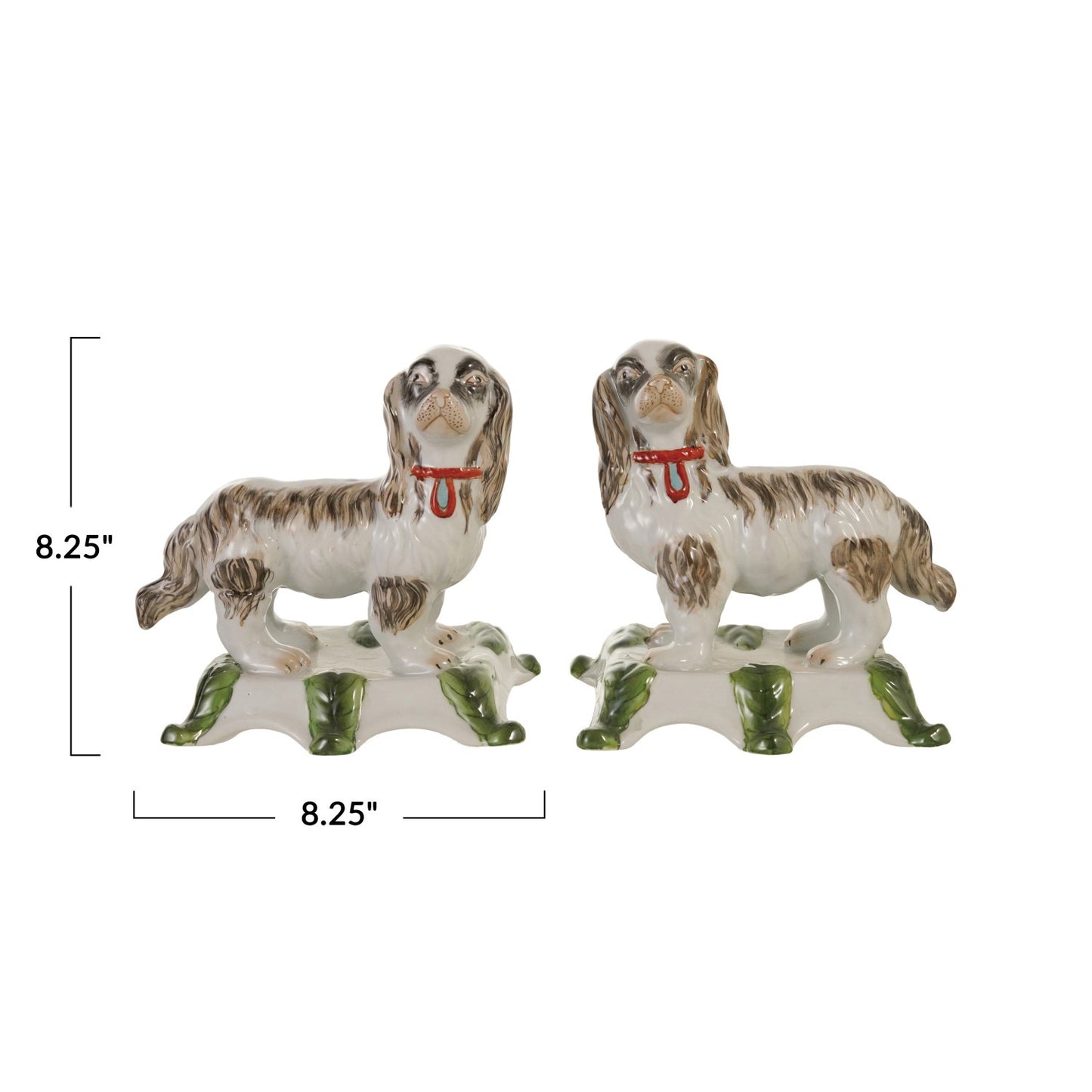 Hand-Painted Vintage Reproduction Staffordshire Dogs, Set of 2