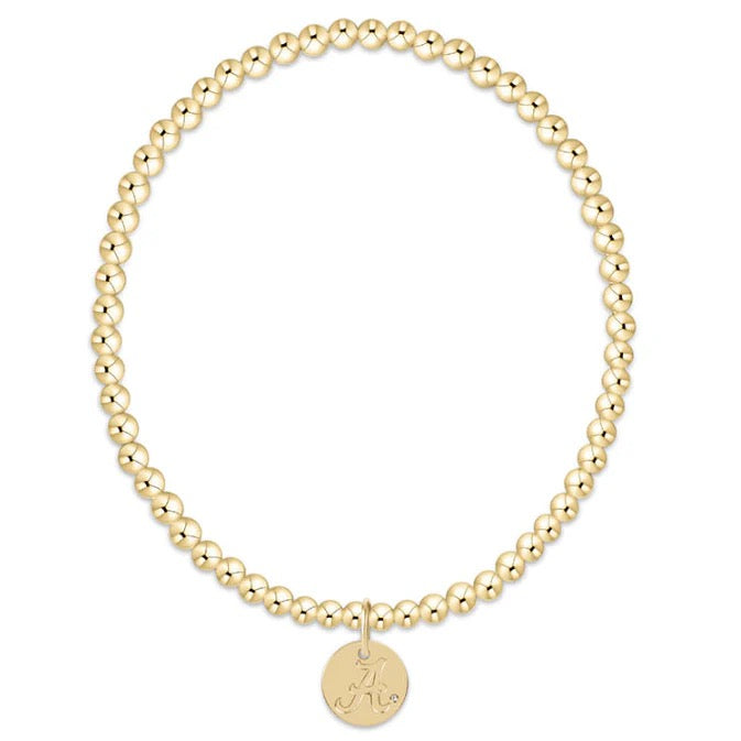 ecollegiate Enewton Collegiate classic gold 3mm bracelet - alabama disc