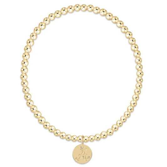 ecollegiate Enewton Collegiate classic gold 3mm bracelet - alabama disc