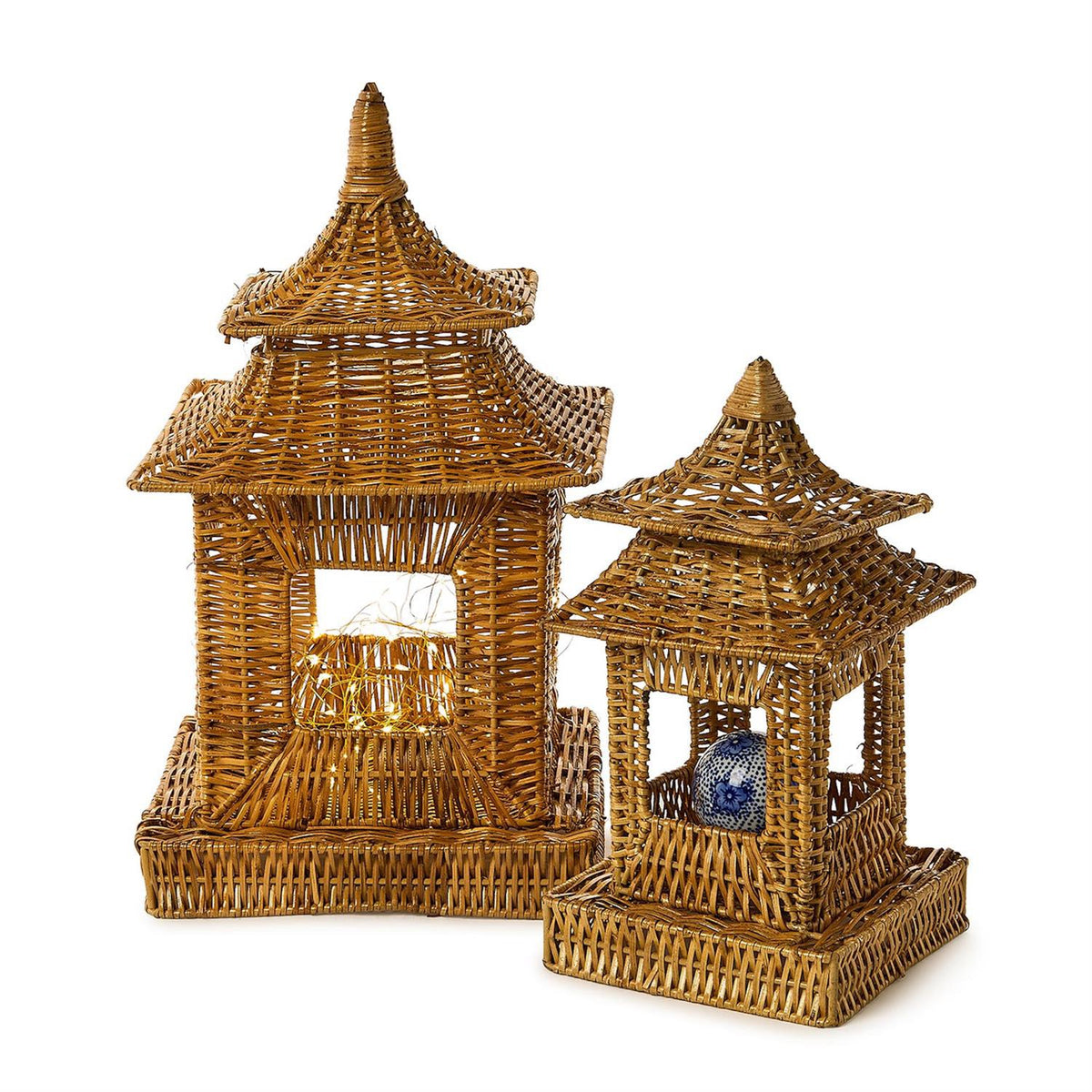 Rattan Pagoda Lanterns in 2 Sizes