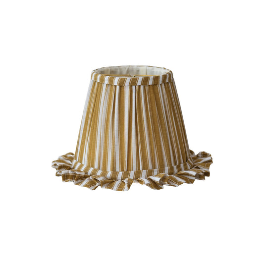 Cotton Mustard Striped Clip-on Mini Lampshade