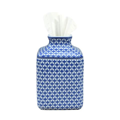 Porcelain Tissue Box Cover Blue