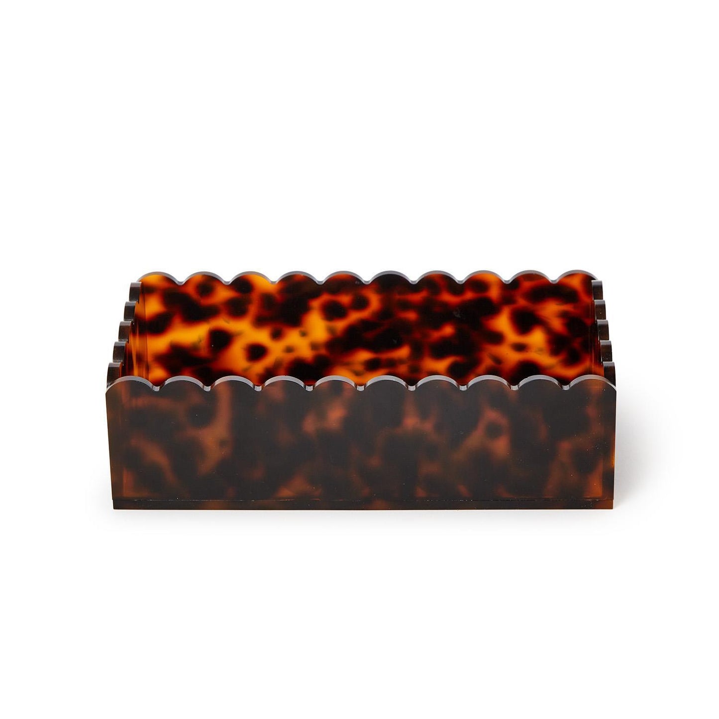 Tortoise Scalloped Acrylic Guest Towel Napkin Holder