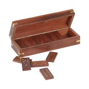 DENNING CROSS BROWN DOMINO GAME SET