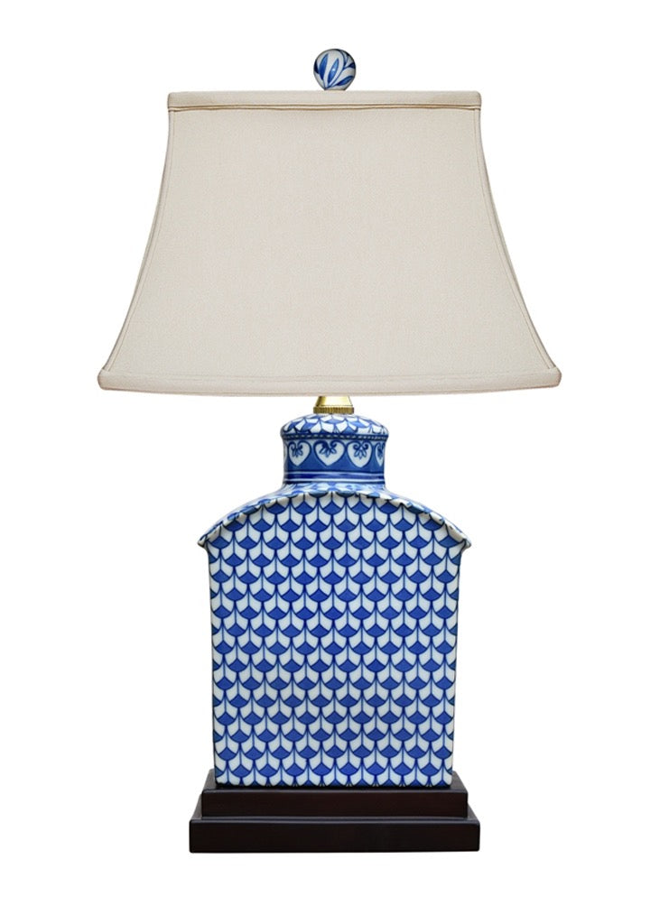 Blue Fish Scale Candy Jar Lamp
