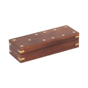 DENNING CROSS BROWN DOMINO GAME SET