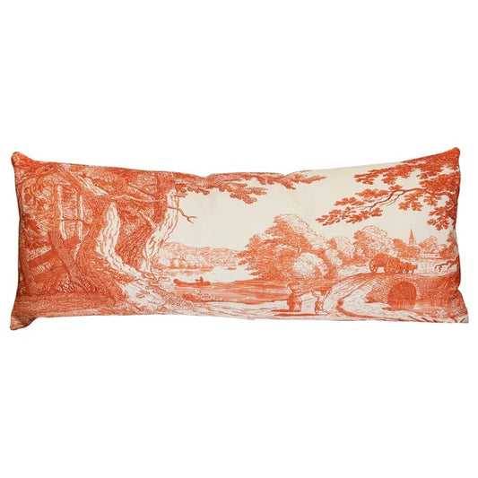 Toile Lumbar Feather down filled Pillow
