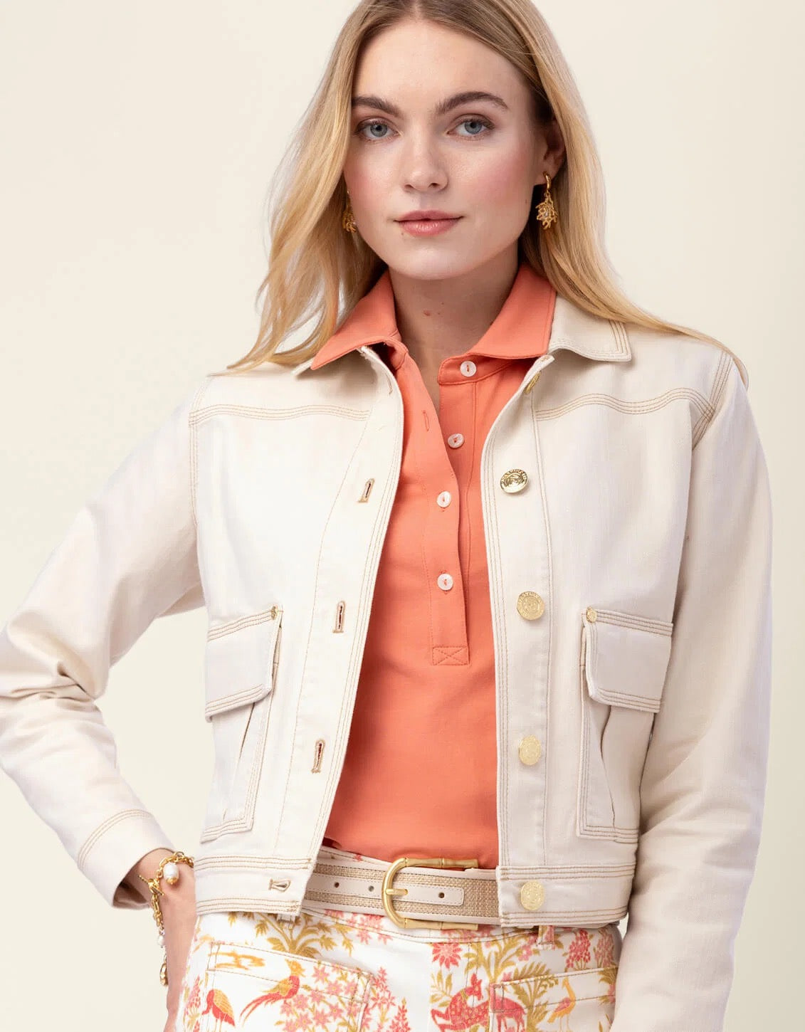 Kiersten Denim Jacket in Sand