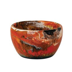 Orange Marbled Resin Bowl