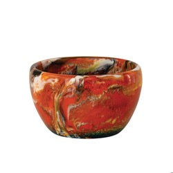 Orange Marbled Resin Bowl