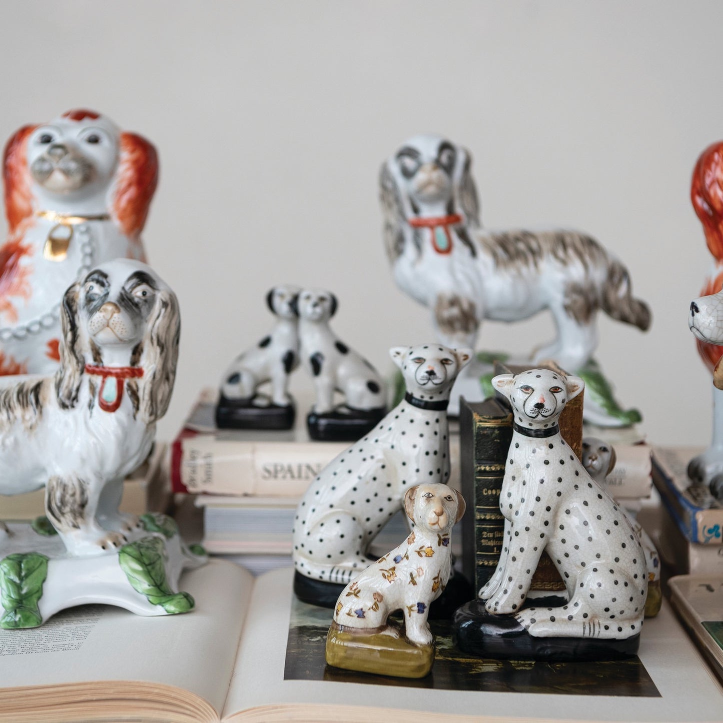 Hand-Painted Vintage Reproduction Cheetahs, Set of 2 (Each Varies)