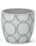 Green and White Chain Link Planter