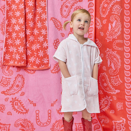 Weezie Kids' Cover Up-Tossed Pink Hearts