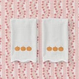 Scalloped Green Stripe Pumpkin Kitchen Towel