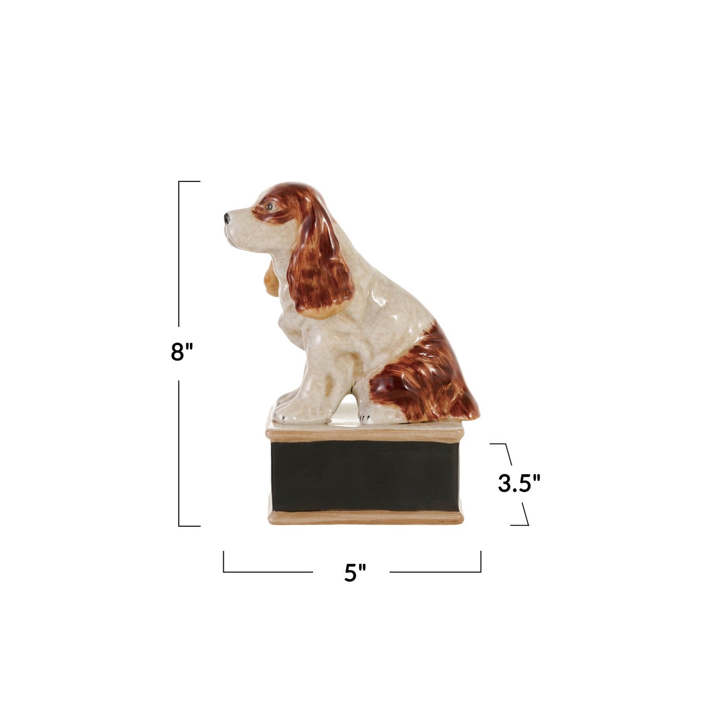 Hand-Painted Stoneware Vintage Reproduction Spaniel (Each Will Vary)