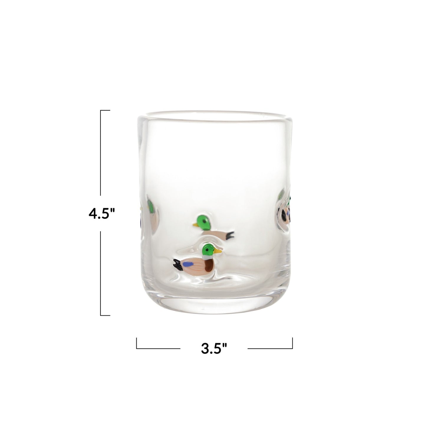 16 oz. Drinking Glass with Embedded Mallards