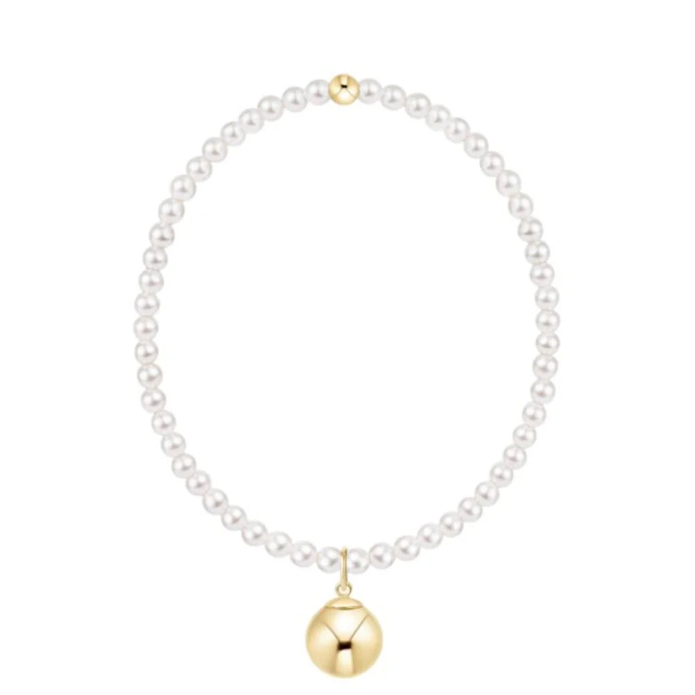 Enewton Extends Classic Pearl 3mm Bracelet - Classic Gold 10mm Charm