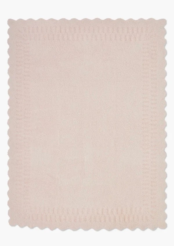 CozyChic® Cotton Seashell Texture Stoller Blanket - Pink // Barefoot Dreams