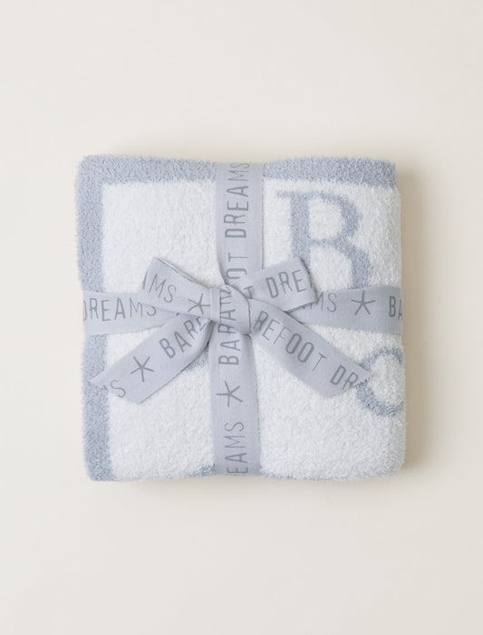 CozyChic® ABC Blanket in Ocean-Cream// Barefoot Dreams