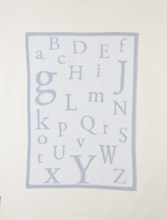 CozyChic® ABC Blanket in Ocean-Cream// Barefoot Dreams