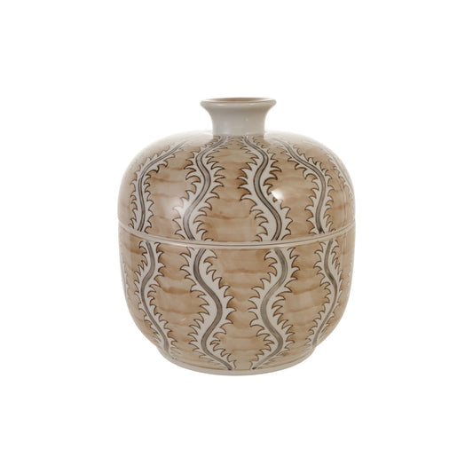Hand Painted Tan & Grey Decor Jar
