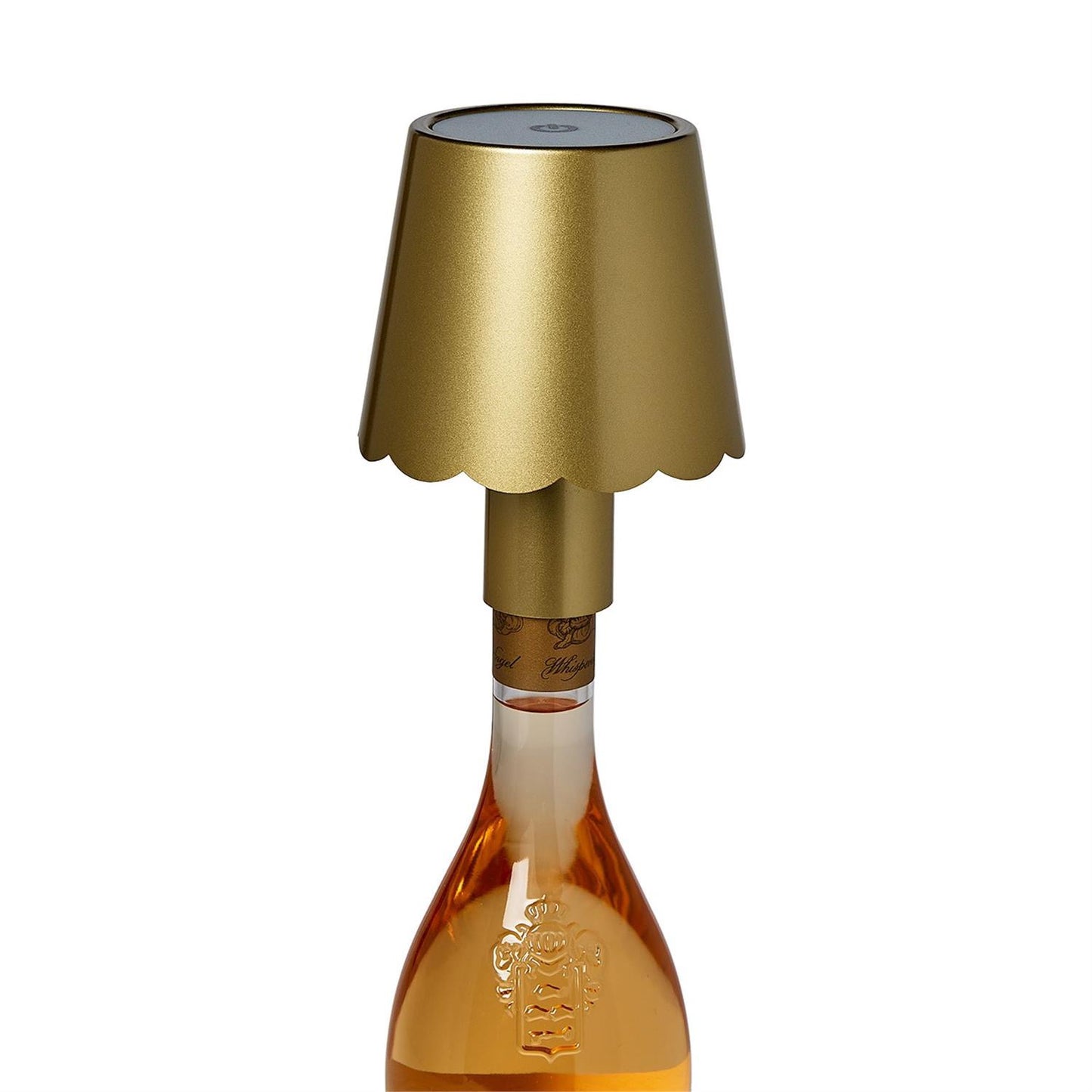 LED Touchable Gold Scalloped Lampshade with Bottle Stopper
