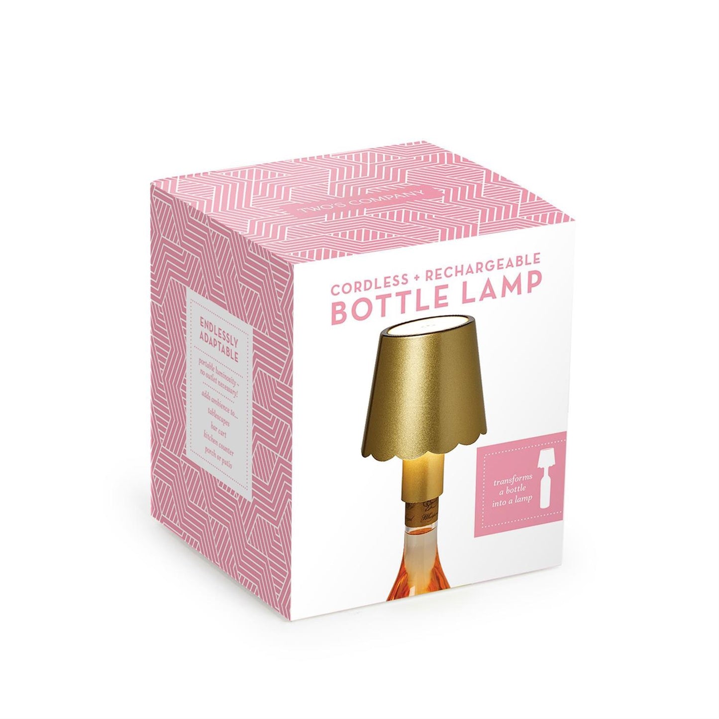 LED Touchable Gold Scalloped Lampshade with Bottle Stopper