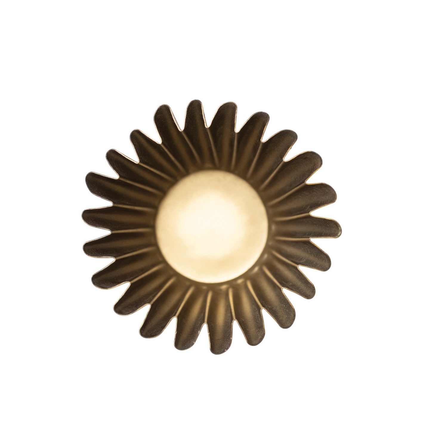 Fluted Brass Finish Metal Planter