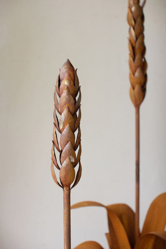Rustic Metal Aloe Plants with Flower Set