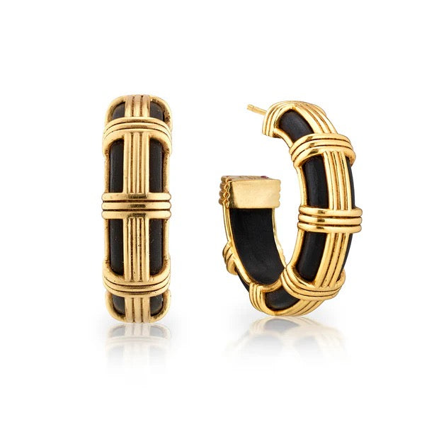 GAIA Cage Hoop Earrings - Ebony