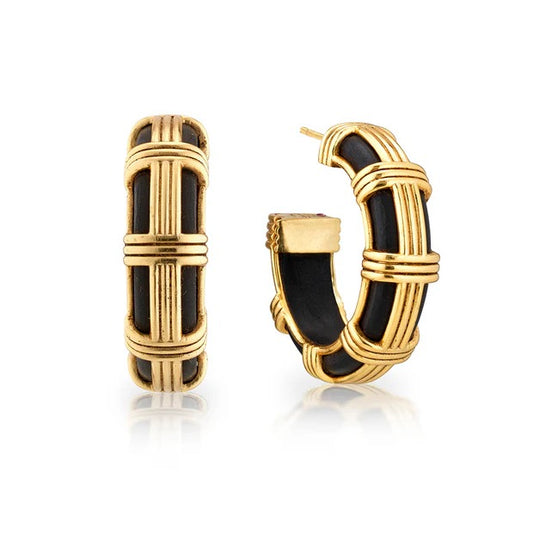 GAIA Cage Hoop Earrings - Ebony