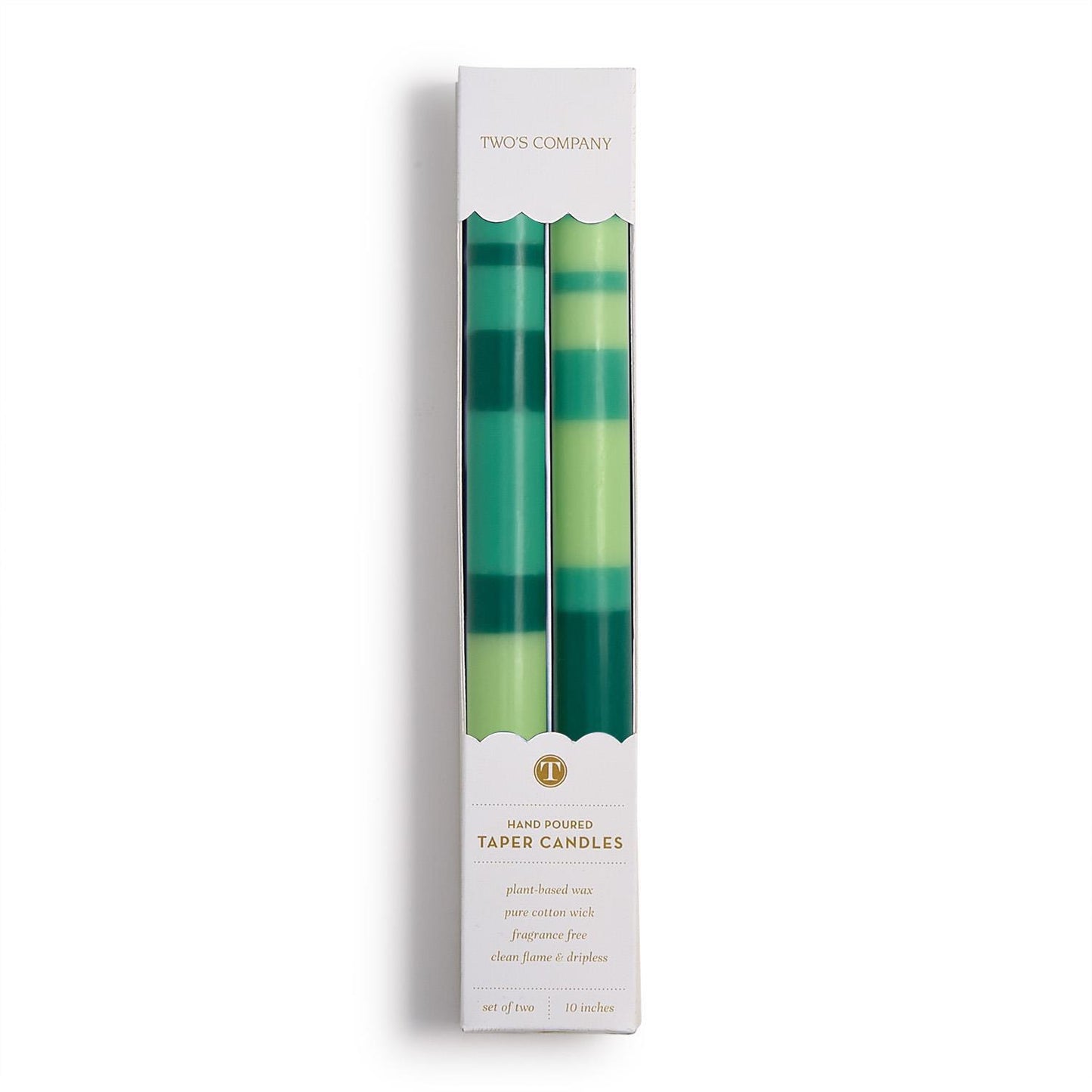 Green Color Bar 10" Taper Candle Set