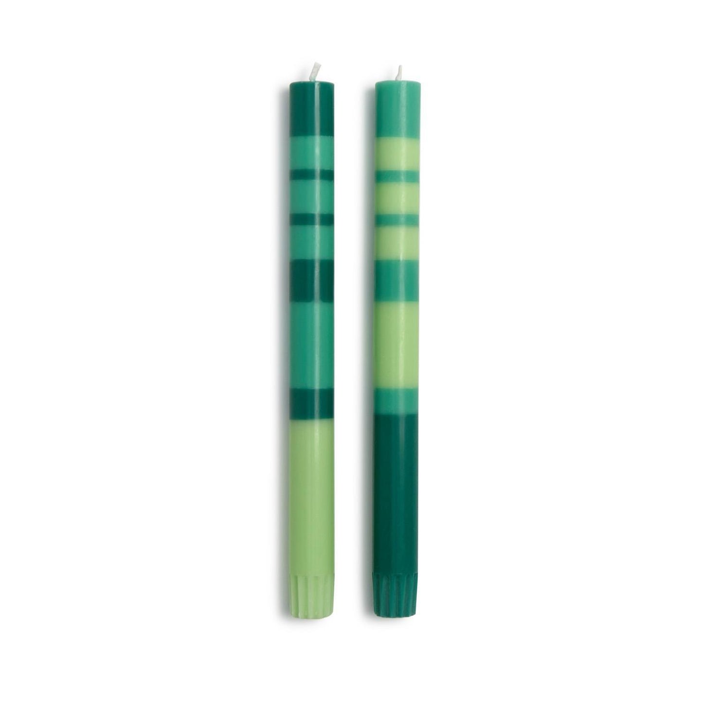 Green Color Bar 10" Taper Candle Set