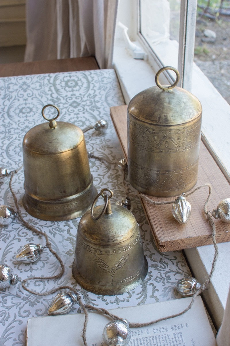 Brass Finish Bells Set of 3