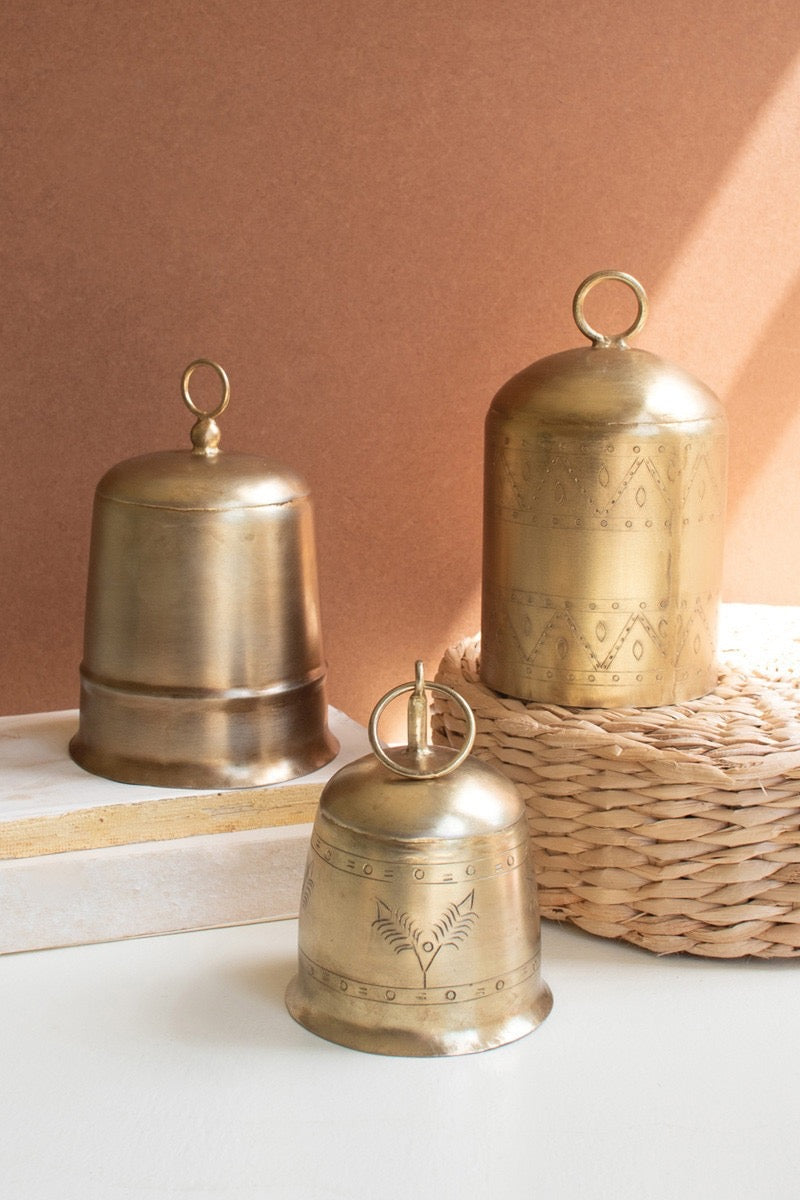 Brass Finish Bells Set of 3