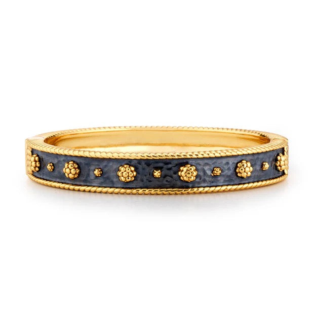 BERRY Classic Hinged Bangle, S/M - Gold/Midnight