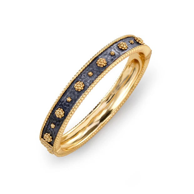BERRY Classic Hinged Bangle, S/M - Gold/Midnight