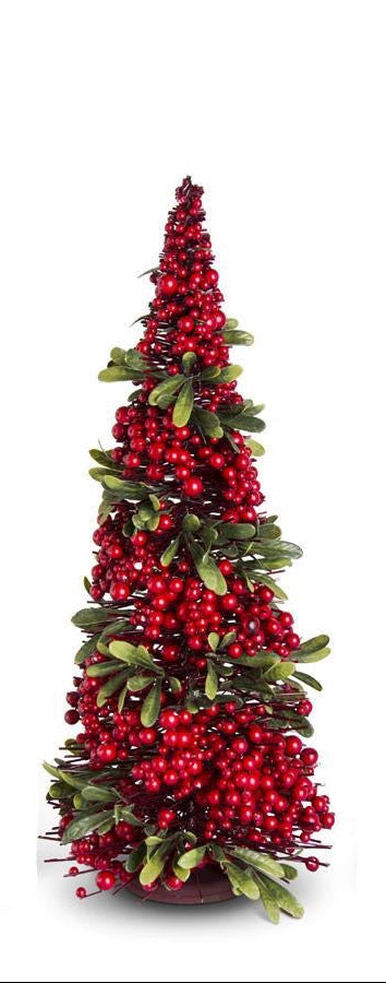 Mistletoe And Berry Cone Trees in 3 Sizes