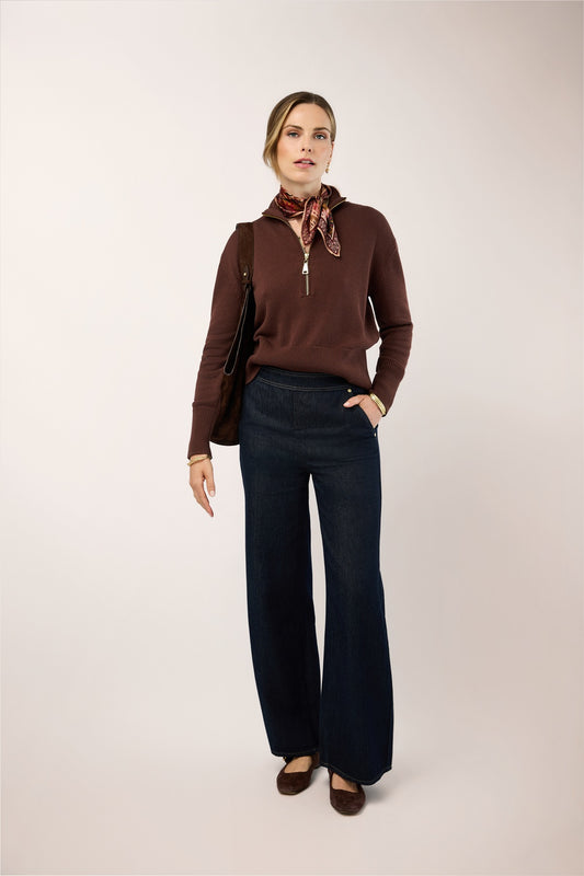 Cadence Denim Trouser in Midnight Marina