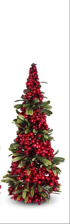 Mistletoe And Berry Cone Trees in 3 Sizes