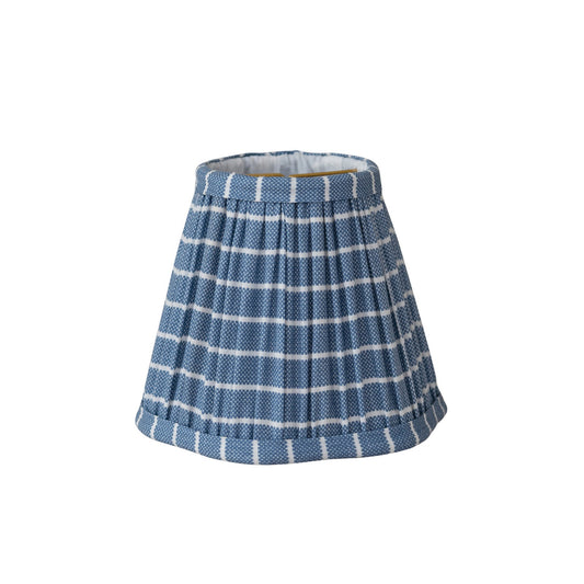 Blue & Natural Cotton Blend Clip-on Mini Lampshade