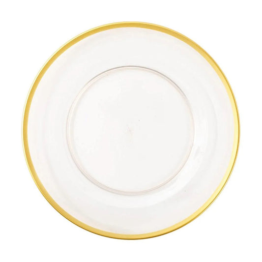 Acrylic Plate Charger with Gold Rim