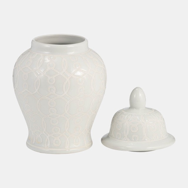 10" Ivory Temple Jar