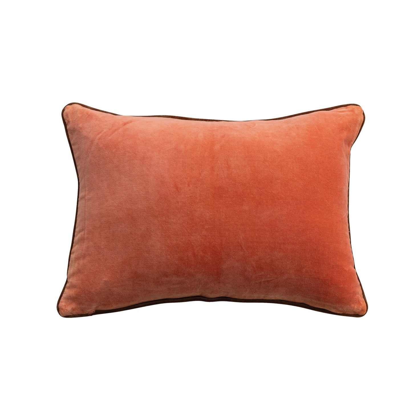 Cotton Velvet Lumbar Pillow with Beaded Cranes & Piping
