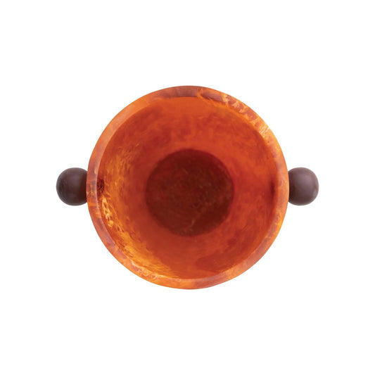 Marbled Resin Bottle Cooler with Ball Handles, Sienna Color & Brown (Each One Will Vary)