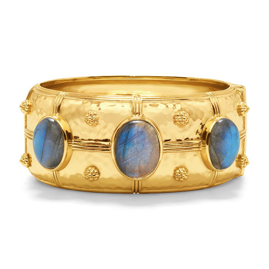 Cleopatra Grande Hinged Bangle-Blue Labradorite