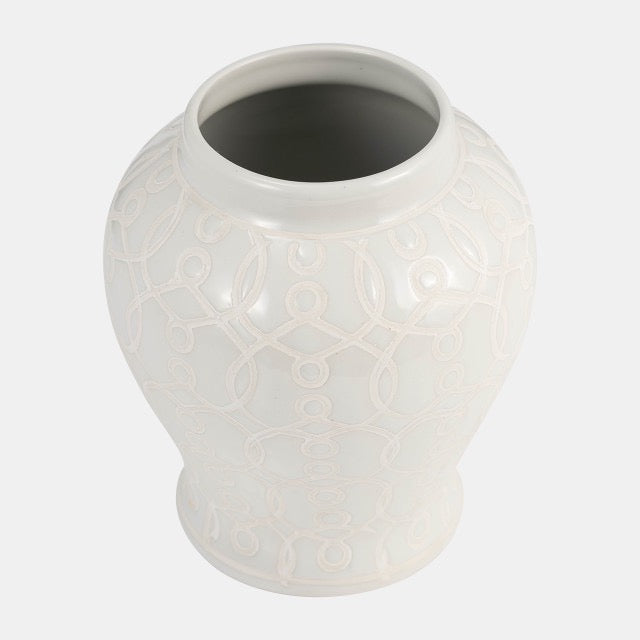 10" Ivory Temple Jar